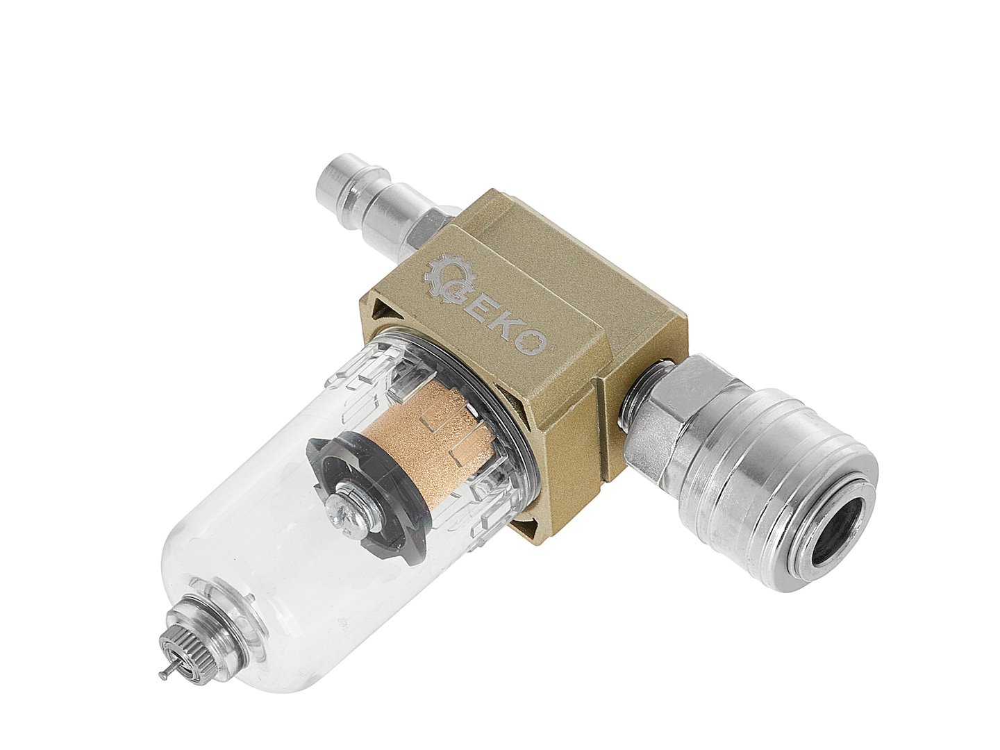 Vzduchový filtr – odlučovač vody 1/4" + rychlospojky Geko 2