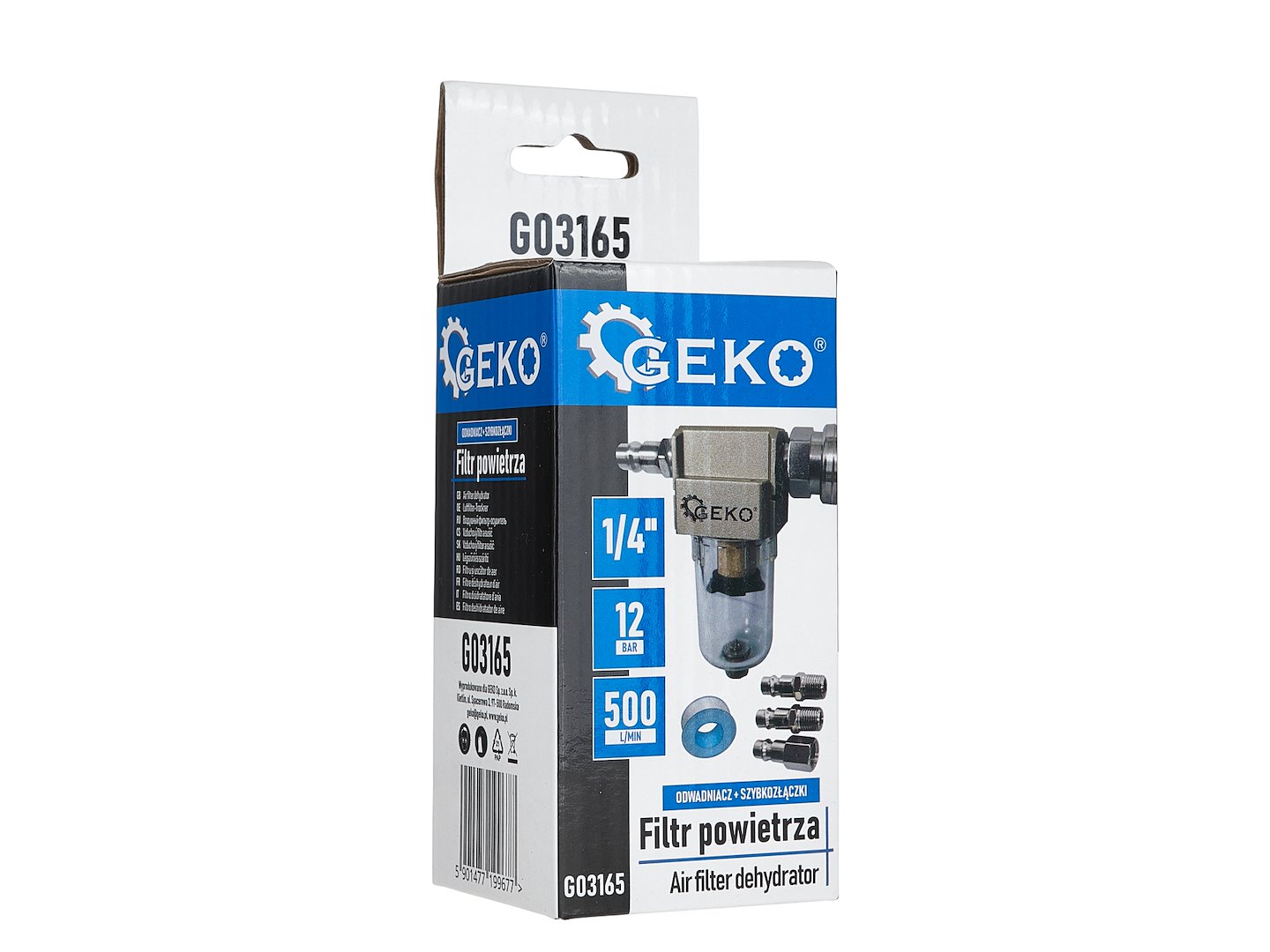 Vzduchový filtr – odlučovač vody 1/4" + rychlospojky Geko 6