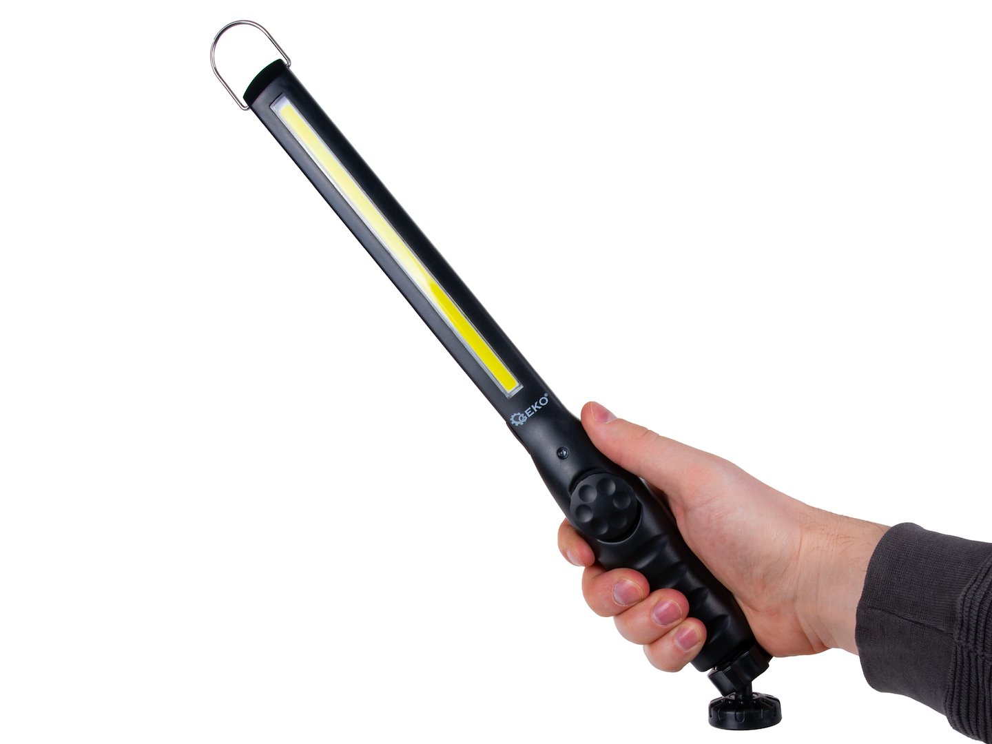 Dílenská LED COB lampa GEKO 10W s magnetem - dobíjecí 1800mAh, 450lm, IP44 odolnost 8