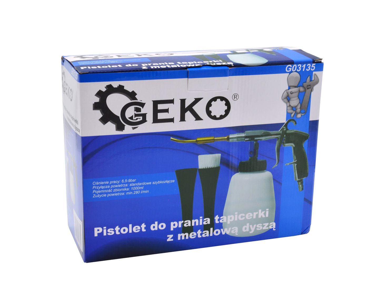 Čisticí pistole na čalounění Geko G03135 s kovovou tryskou a 10 kusy příslušenství 6