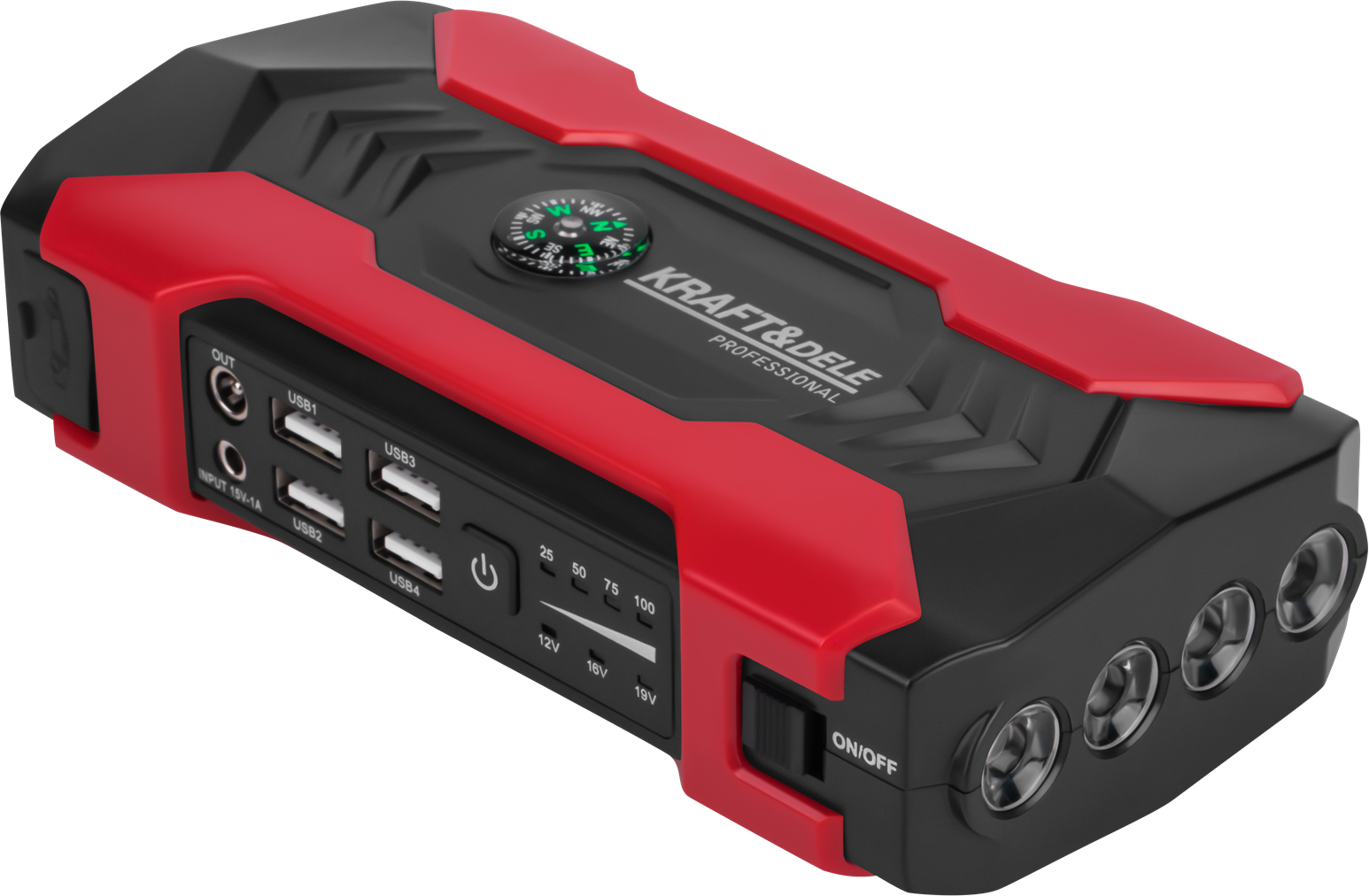 Jump Starter 800A KD5491 – detail ovládacích prvků