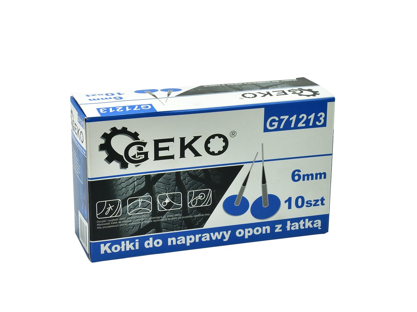 Hřebíky na opravu pneumatik Geko 6 mm s náplastí, 10 ks – rychlá oprava defektu 3