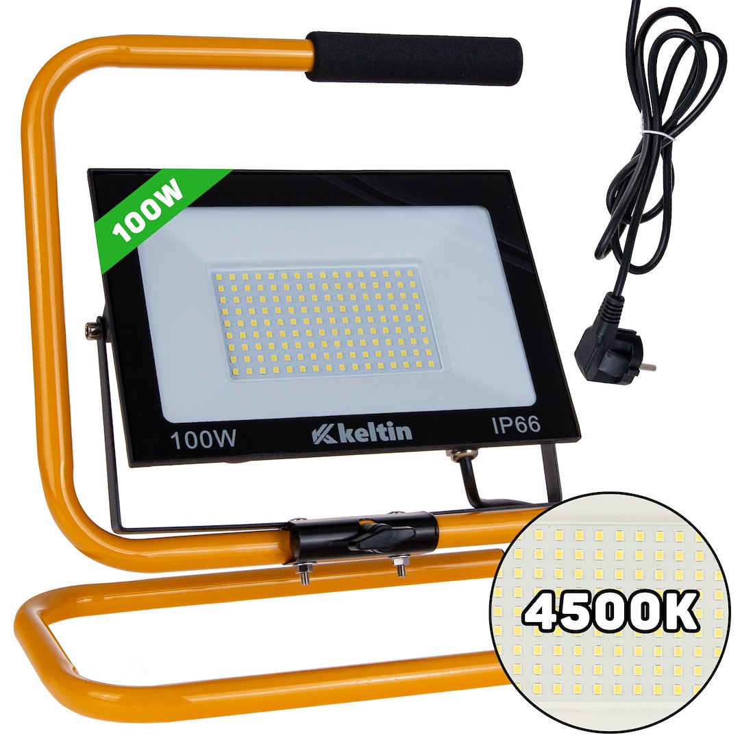 LED reflektor GEKO 100W se stavebním stativem 4500K – profesionální osvětlení pro dílny a stavby 1