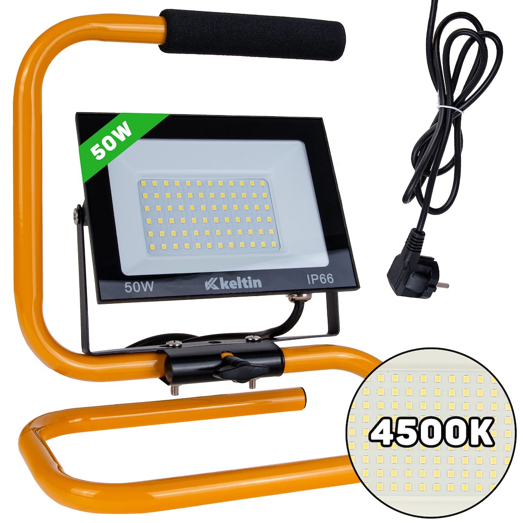 LED světlomet Geko 50W se stativem 4500K – profesionální osvětlení pro stavby a autoservisy 1