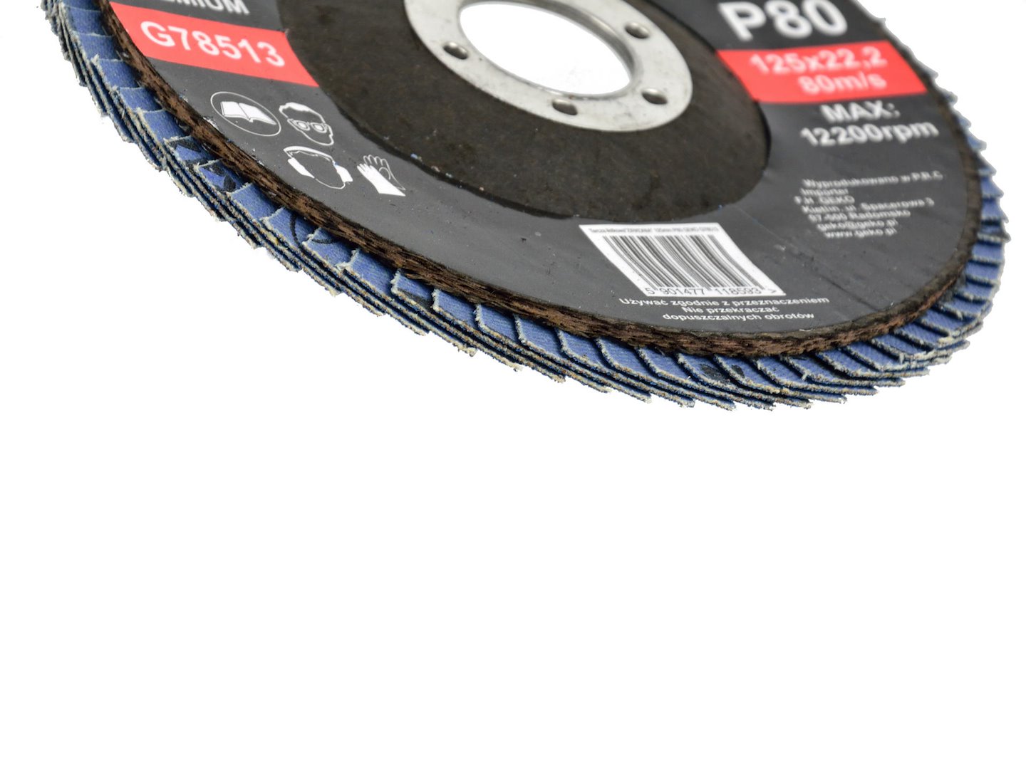 Listový kotouč GEKO CYRKON 125 mm P80 - balení 10 ks pro univerzální broušení kovů a dřeva 5