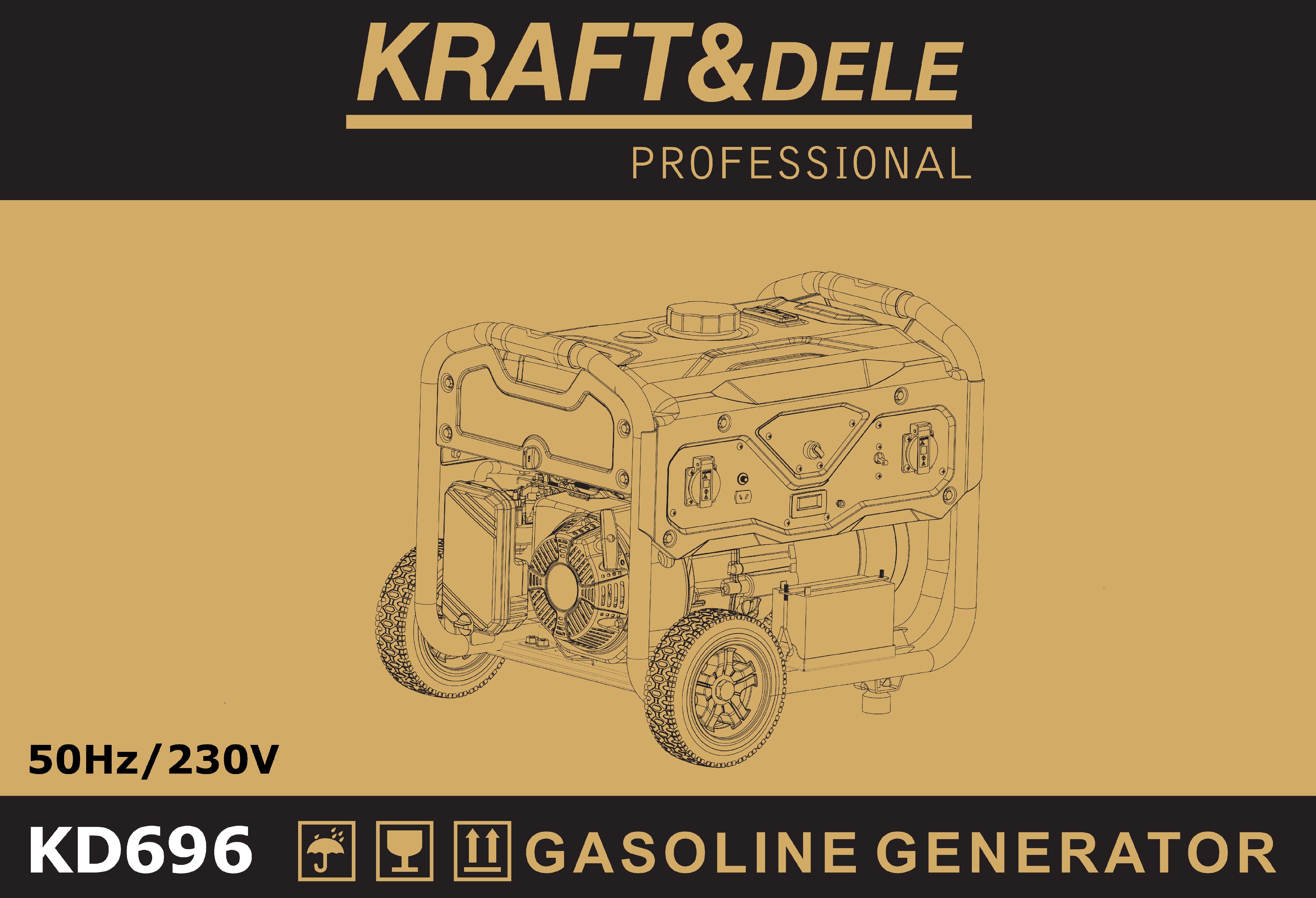 Generátor Kraft&Dele KD696 6,5 kW celkový pohled