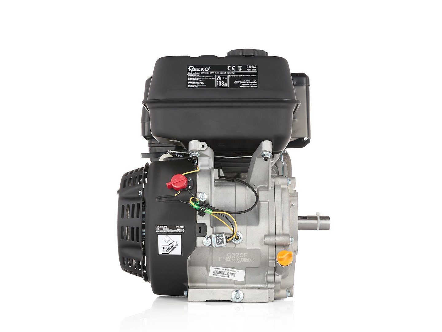 Spalovací motor Loncin G390F 13 HP – čtyřtaktní benzínový motor s hřídelí 25 mm pro profesionální nasazení 3