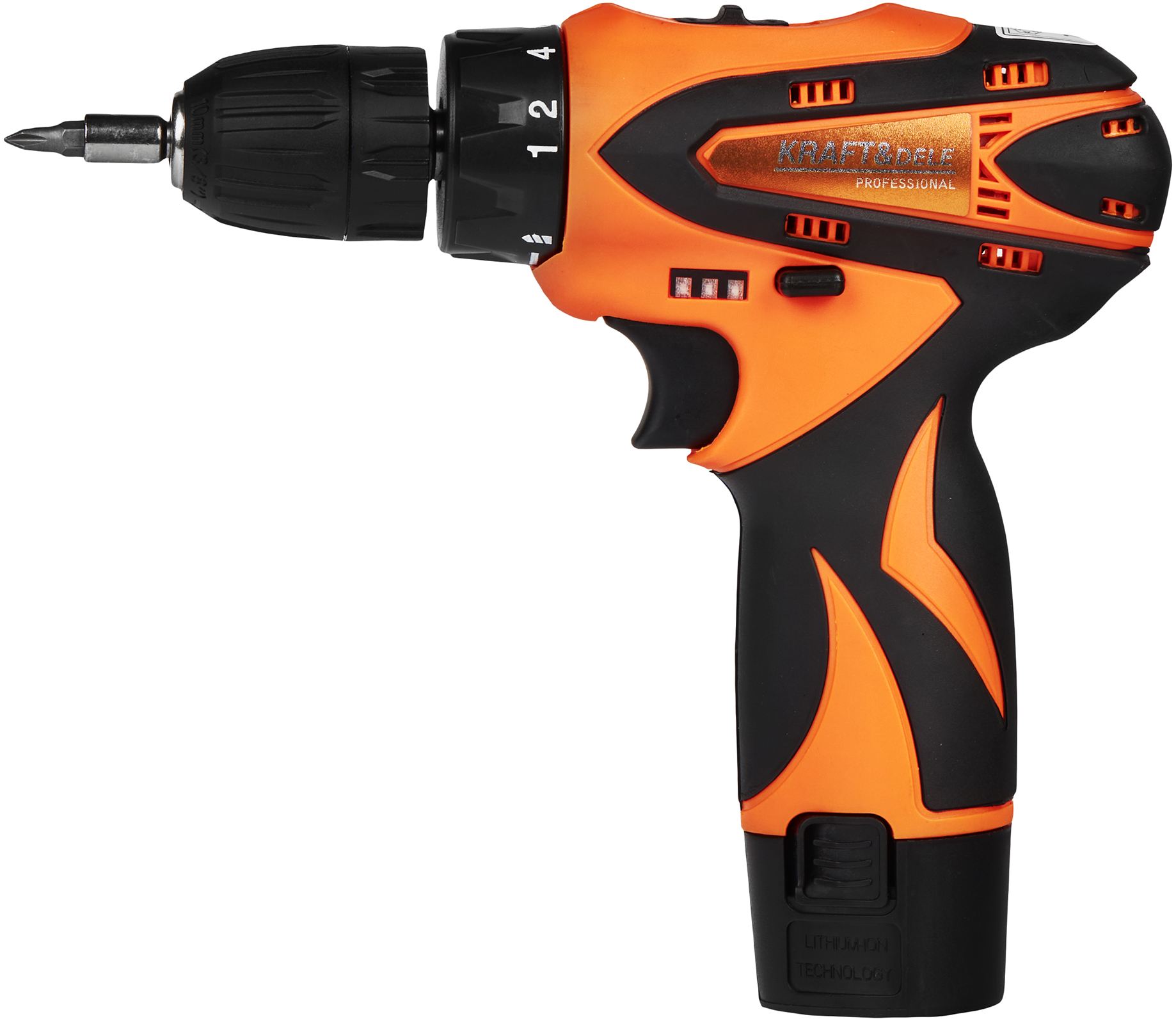 Akumulátorová vrtačka KD3085 – detail sklíčidla a hlavy vrtačky