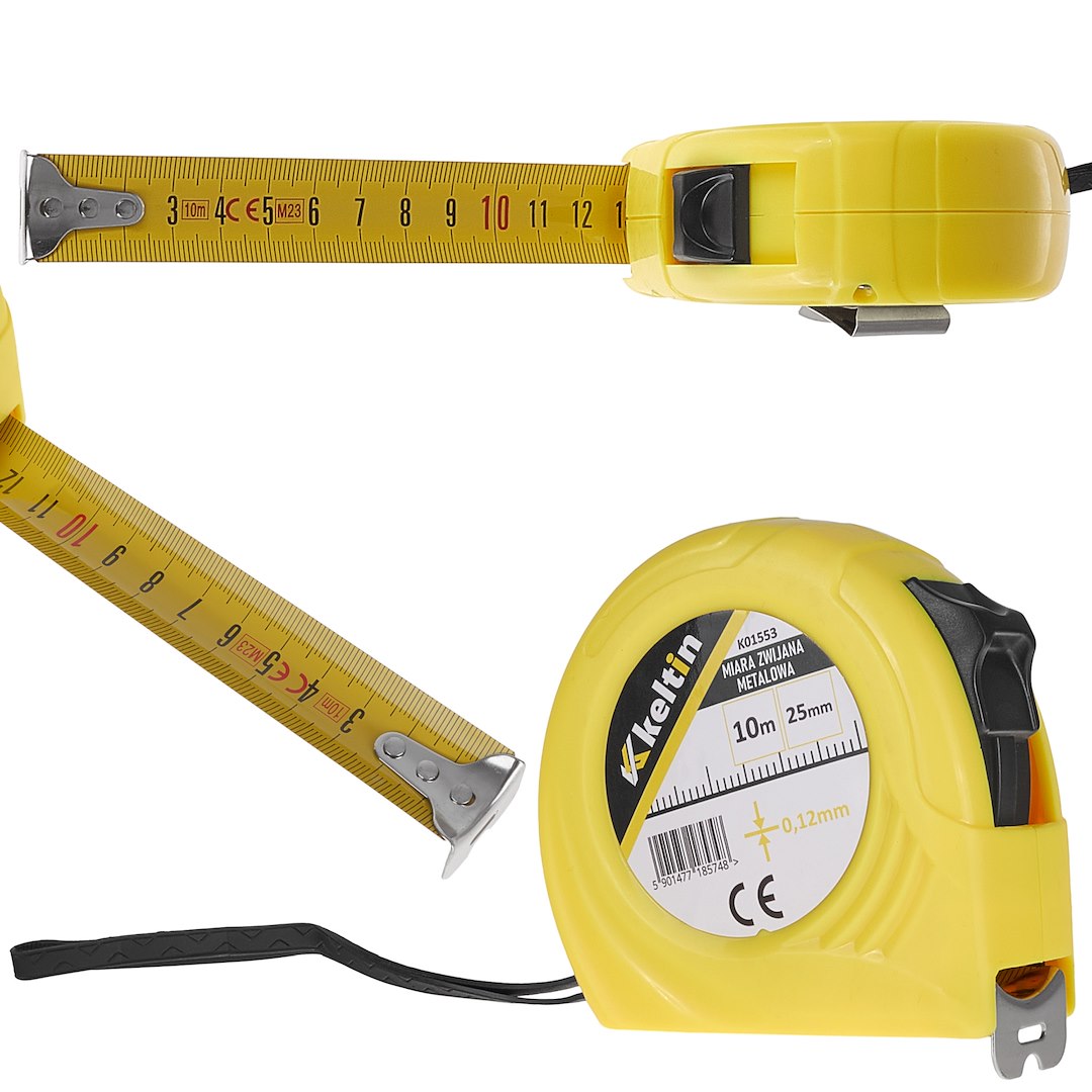 Kovová svinovací páska Geko 10 m × 25 mm – profesionální měřicí pásmo 1