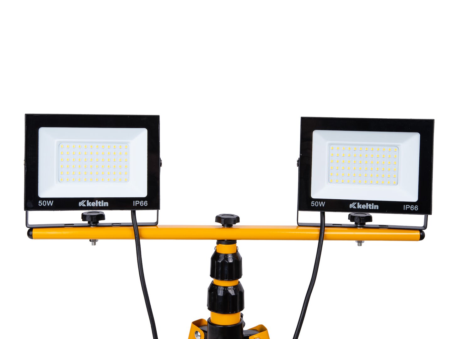 LED světlomet Geko 2×50W s teleskopickým stativem 6500K – profesionální osvětlení pro stavbu a dílny 6