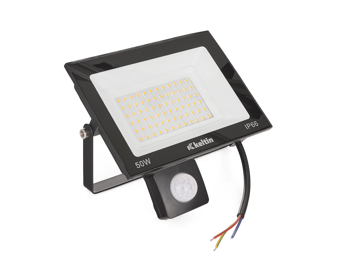 LED světlomet 50W s pohybovým senzorem GEKO – studená bílá 6500K, venkovní osvětlení 1