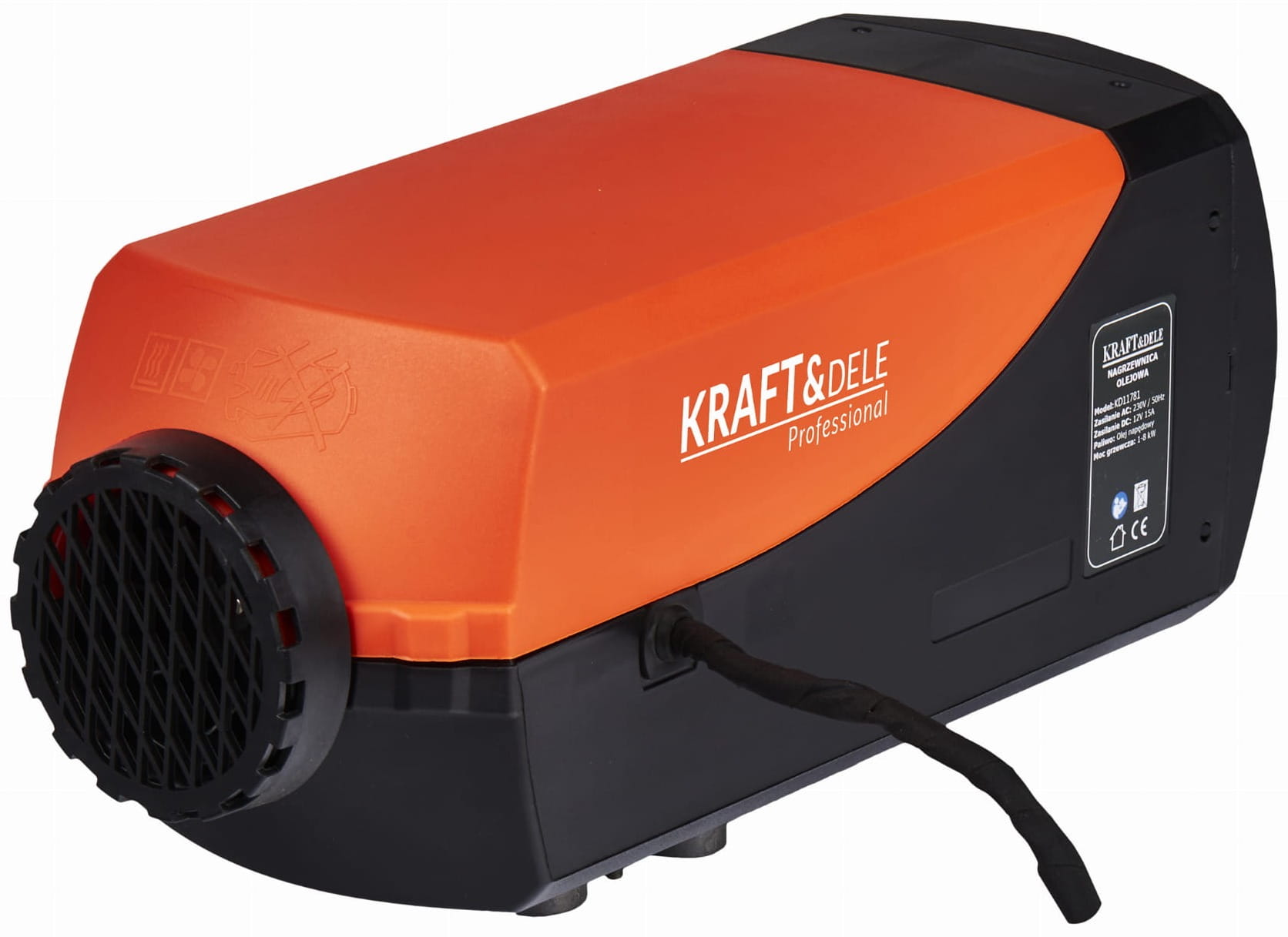 Olejový ohřívač 8 kW 12 V KD11781 – LCD displej a ovládání