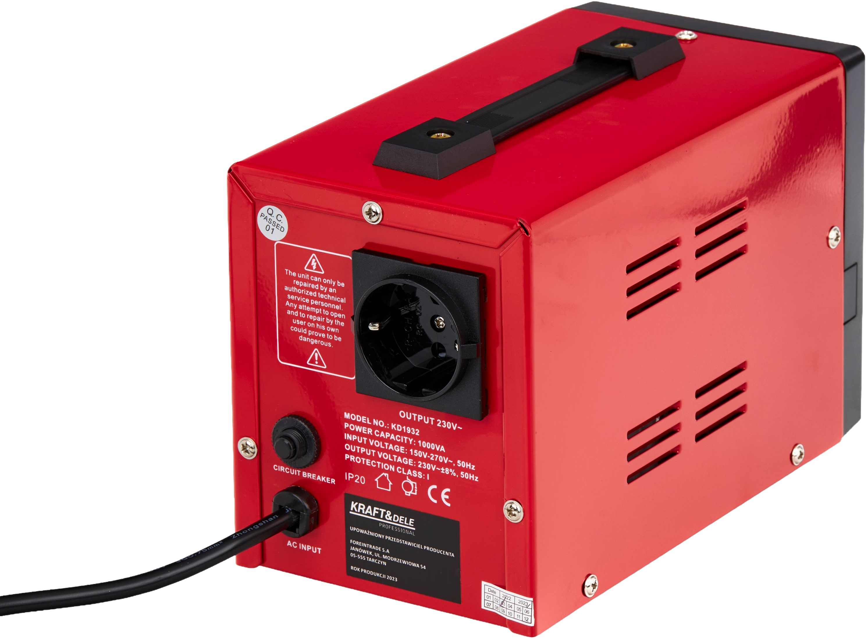 Stabilizátor napětí AVR 1000VA KD1932 – detail konstrukce