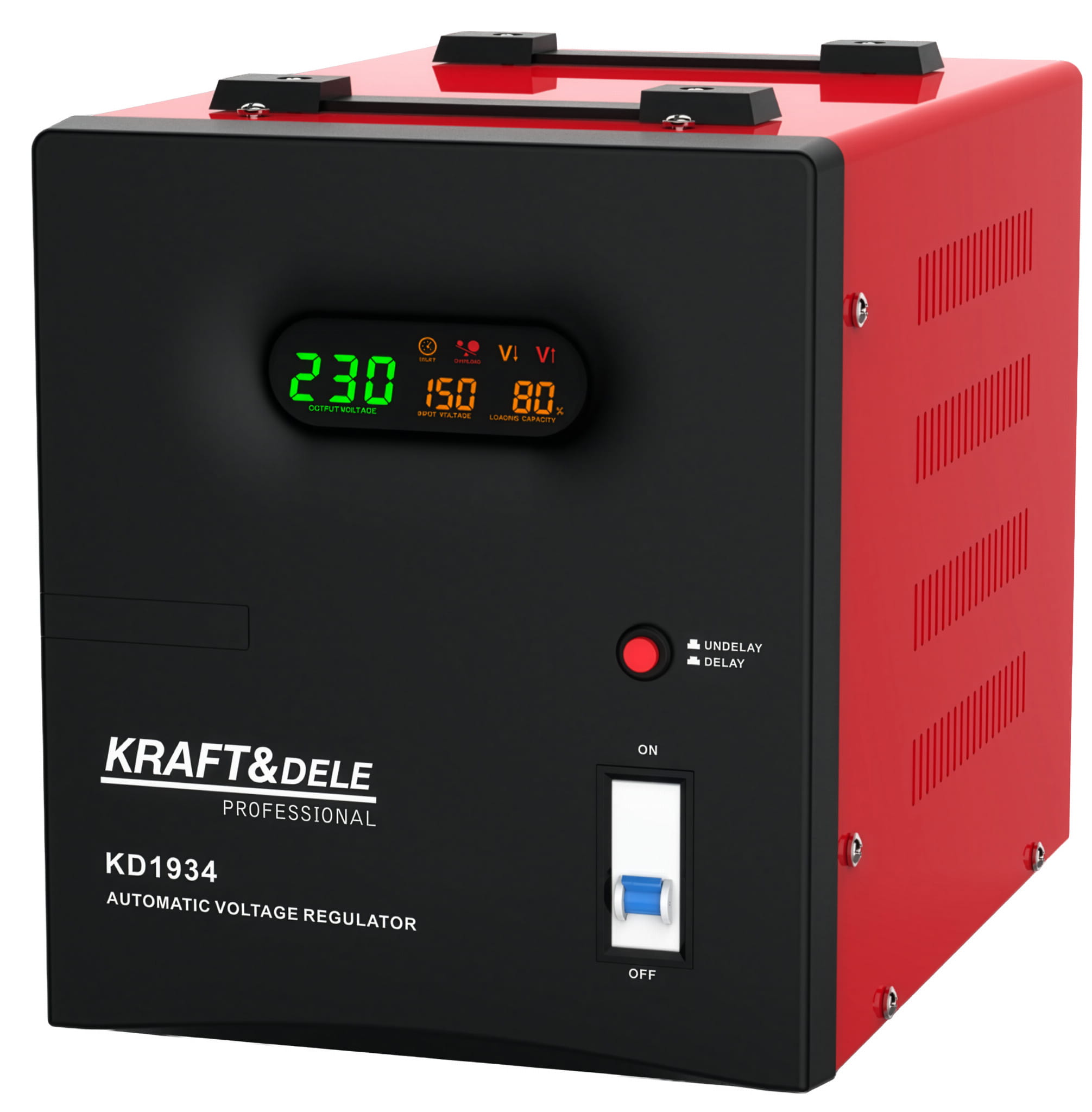 Stabilizátor napětí AVR 3000VA 230V KD1934 – čelní pohled na zařízení