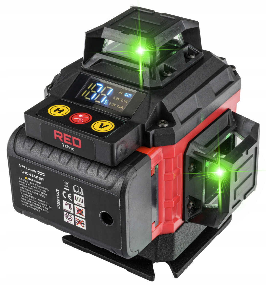 Křížový laser 4D 360° zelený RT-PLK0036 – magnetický držák