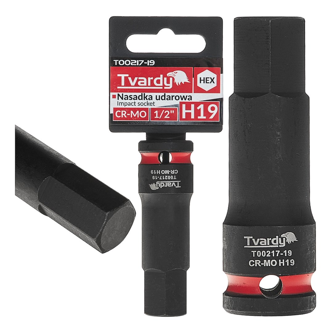 Rázový násadec HEX 1/2" H19 GEKO CR-MO - profesionální kvalita pro nárazové klíče 1