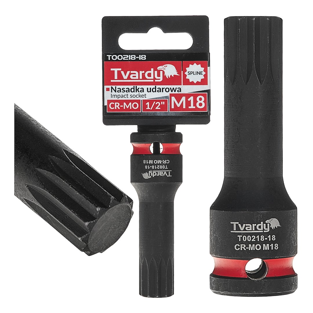 Násadec rázový SPLINE 1/2" M18 Geko - CR-MO ocel pro profesionální použití 1