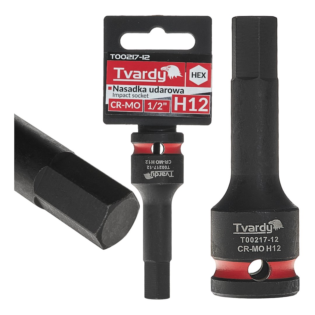 Geko nástavec rázový HEX 1/2" H12 CR-MO - sada 10 kusů pro profesionální autoservisy 1