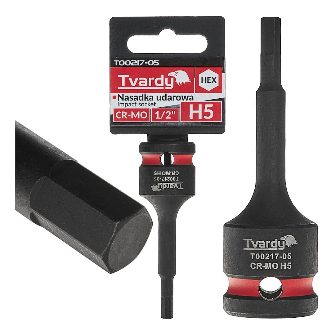 Nástrčková hlavice HEX Geko 1/2" H5 CR-MO rázová pro profesionální použití 1