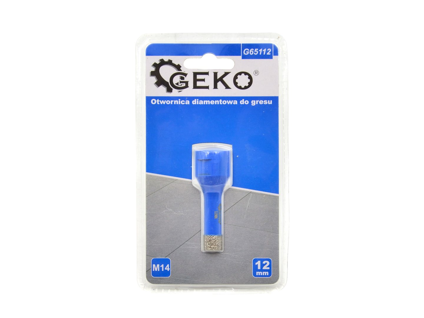 Diamantová děrovka GEKO 12 mm M14 pro kameninovou dlažbu - voskové jádro pro suché vrtání 1