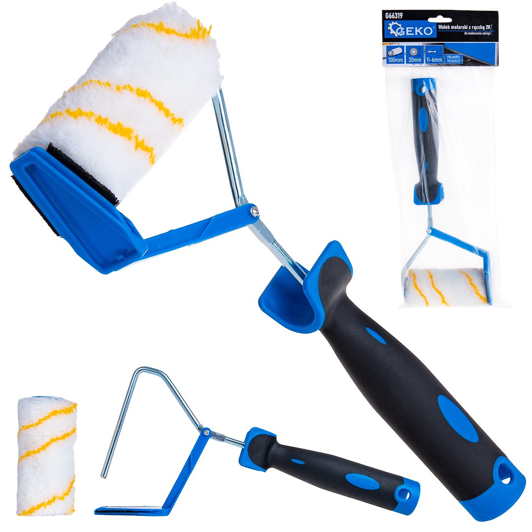 Malířský váleček Geko 2K s rukojetí pro hrany - polyakryl 10 cm, průměr 30 mm (50 ks) 1