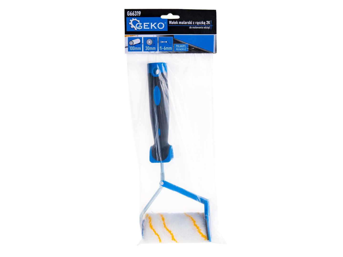 Malířský váleček Geko 2K s rukojetí pro hrany - polyakryl 10 cm, průměr 30 mm (50 ks) 2