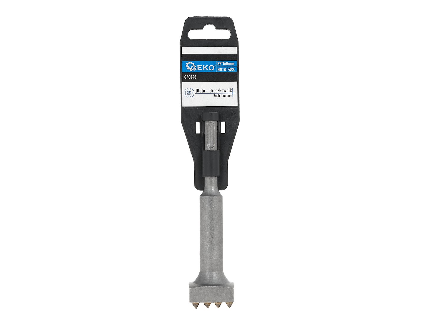 Sekáč drážkovač SDS Plus Geko 32×32 mm, délka 140 mm – kalená ocel 40CR 6