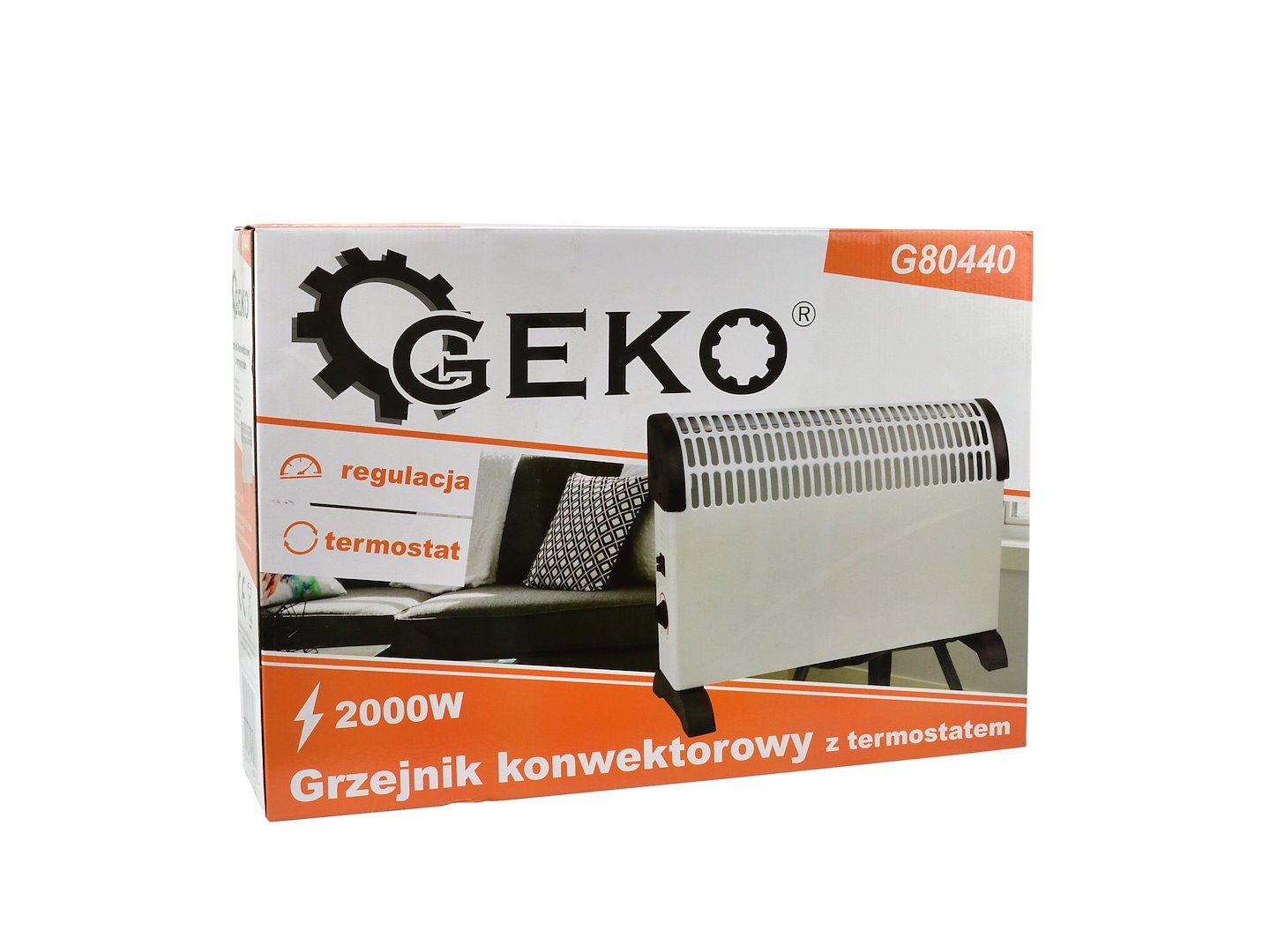 Konvektorový radiátor Geko 2000W s termostatem - volně stojící i nástěnný 6