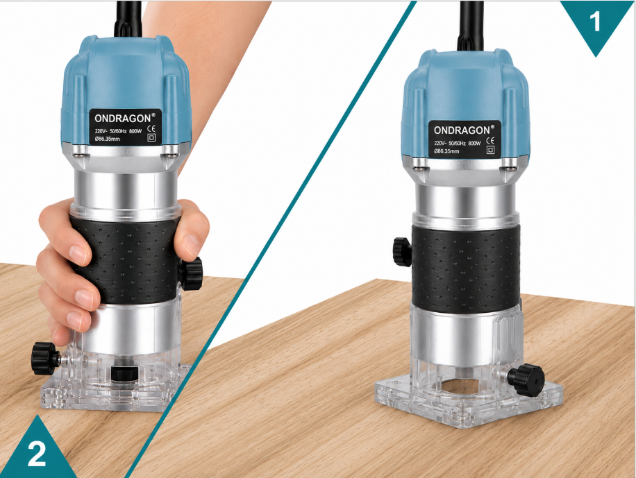 Ořezávací frézka ONDRAGON 800 W — stabilní základna