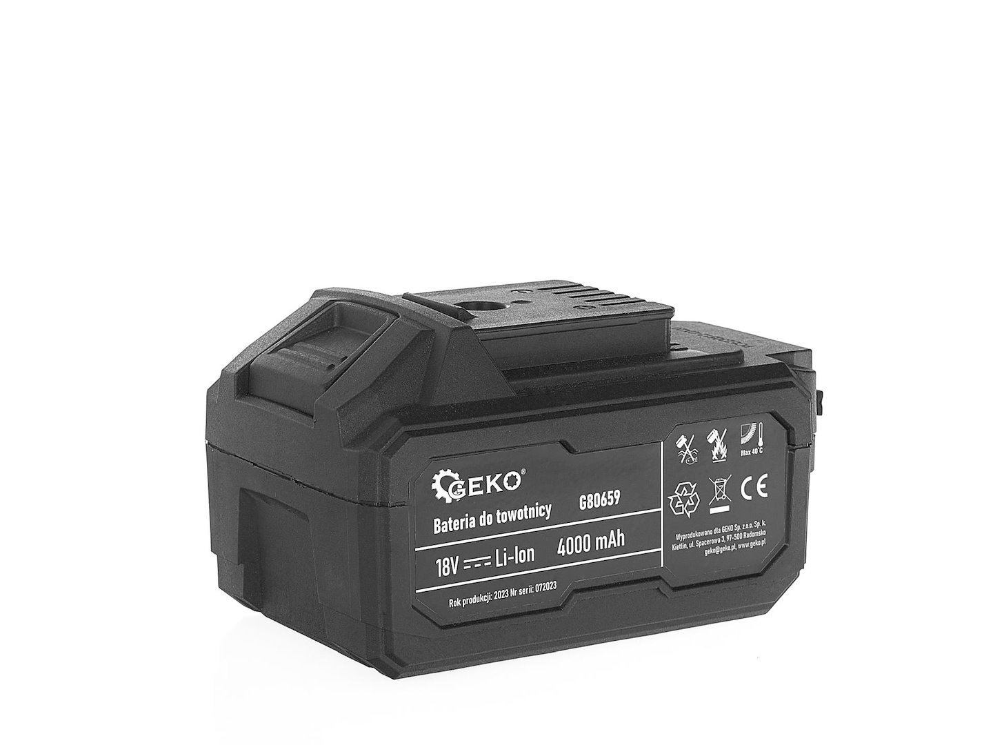 Akumulátor pro olejářku Geko G80657 – 4,0 Ah, 18 V — Akumulátor pro olejářku