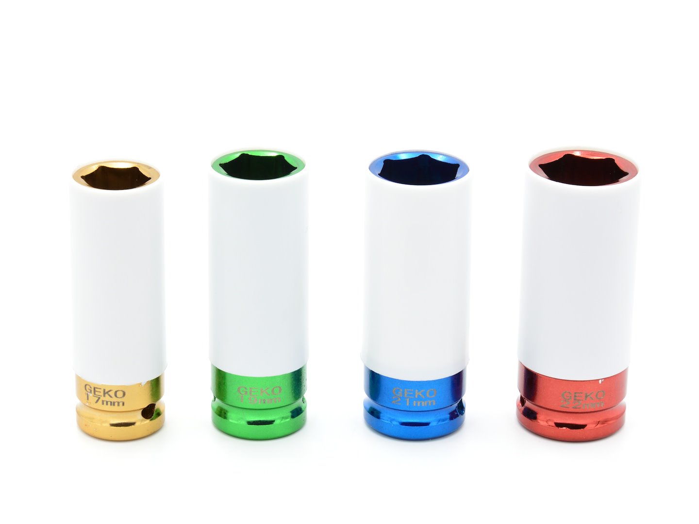 Nástrčné klíče Geko, 4 ks, 17 mm, 19 mm, 21 mm, 22 mm — V provozu