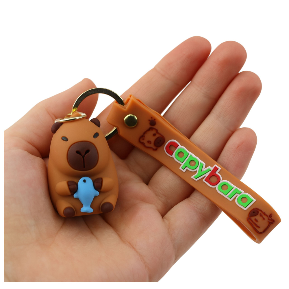 Silikonový brelok LEAN Toys s kapibarou a delfínem – bezpečný doplněk pro děti od 3 let — Detail
