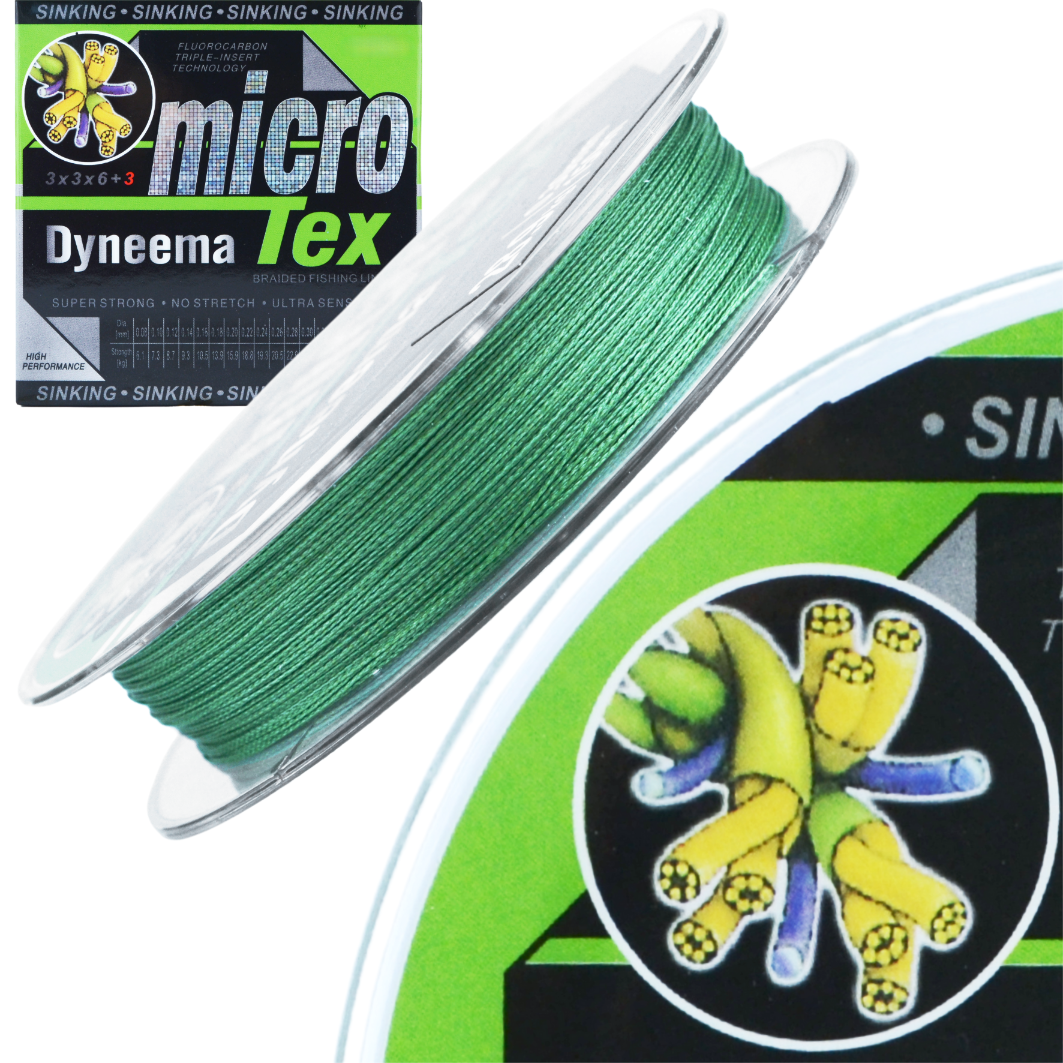 Neviditelná pletená šňůra Dyneema 0,24 mm, potopitelná 6